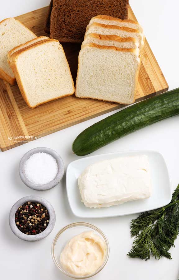 ingredients for Cucumber Sandwich