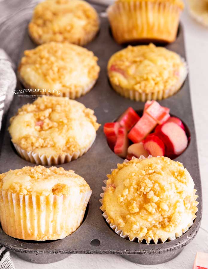 Rhubarb Muffins in pan