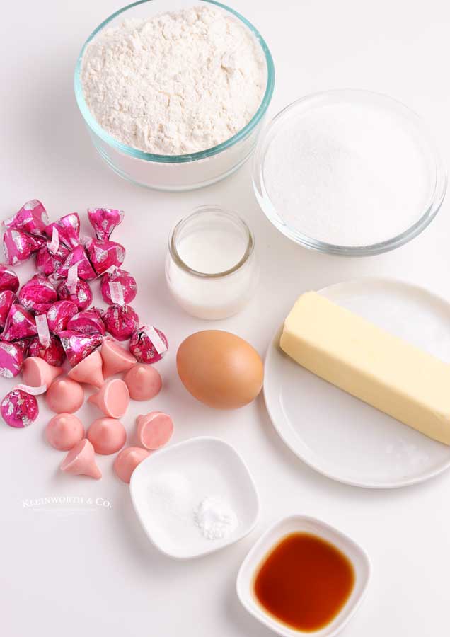 ingredients for Strawberry Kiss Cookies