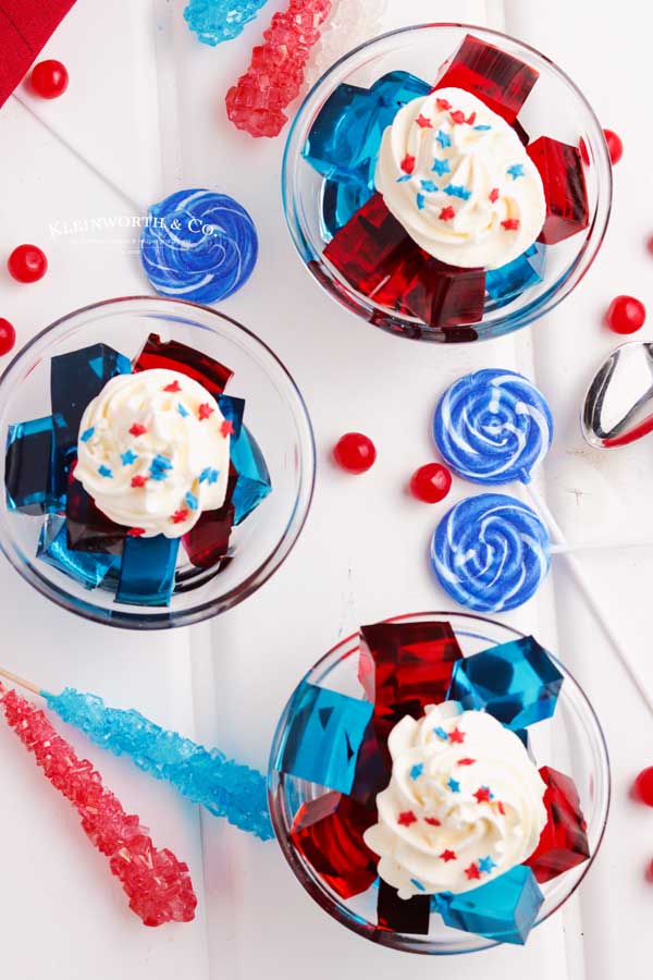 4th of July jello with sprinkles