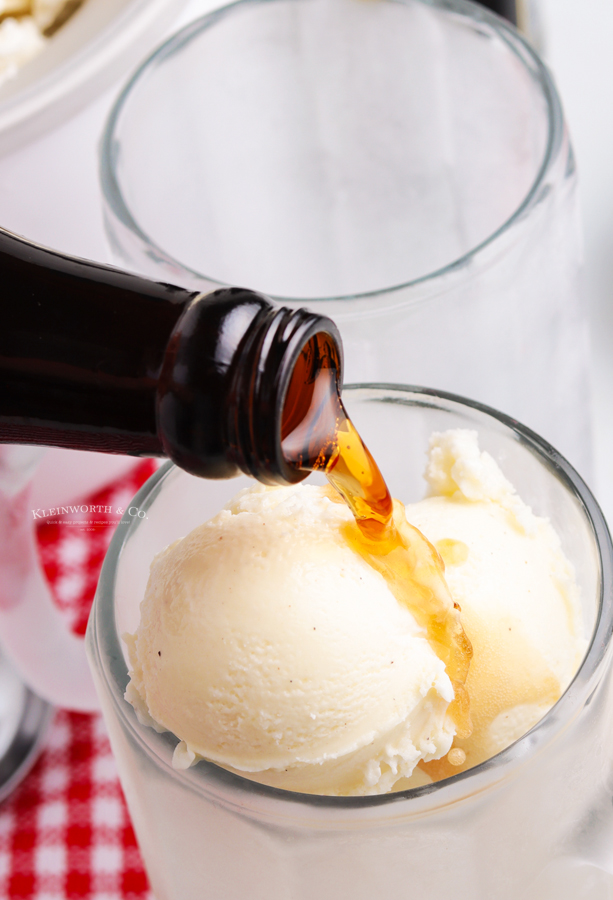 pouring to Make a Root Beer Float