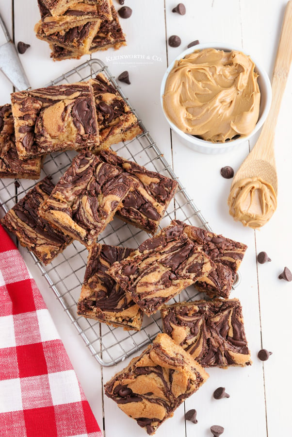 cookie bars - peanut butter with chocolate