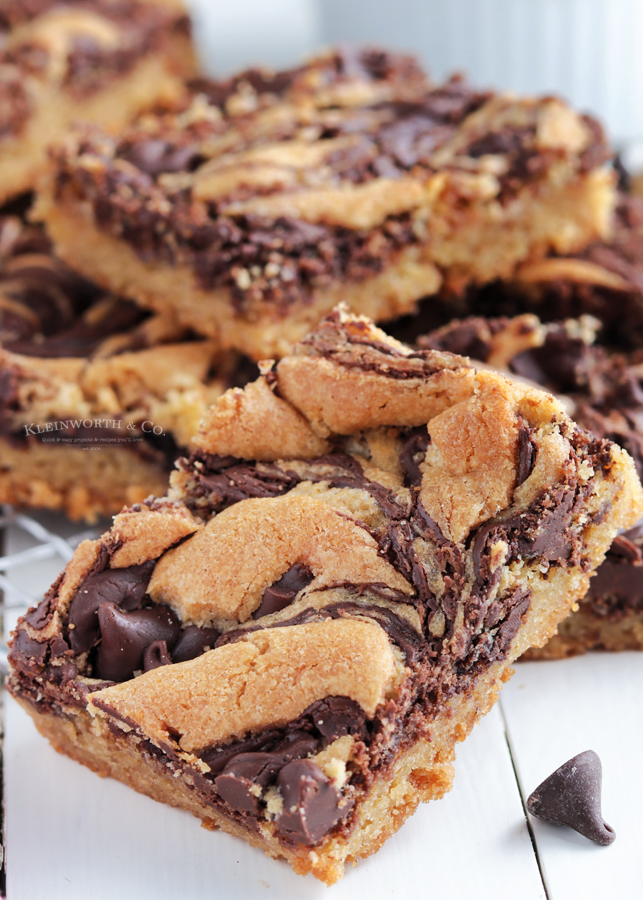 Chocolate Chip Peanut Butter Cookie Squares