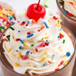 rainbow sprinkles on milkshake