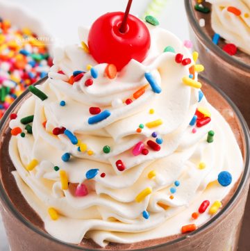 rainbow sprinkles on milkshake