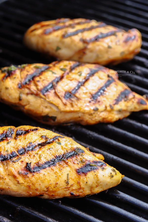 grilling the chicken