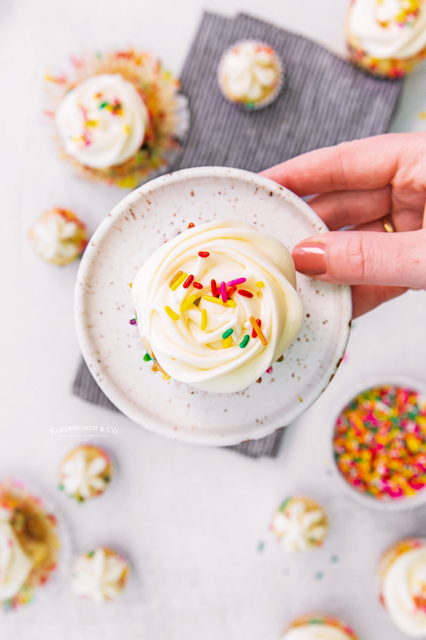 homemade confetti cupcake