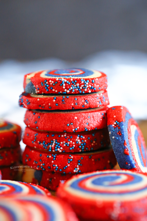 stack of pinwheel cookies