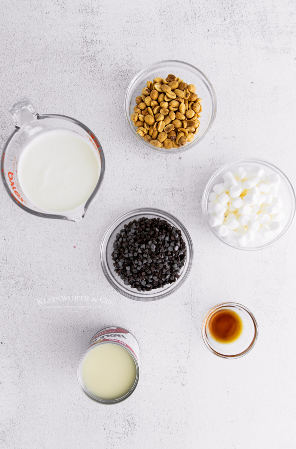 ingredients for no-churn Rocky Road Ice Cream