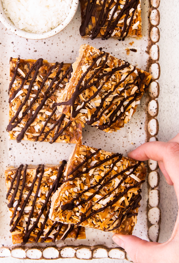 samoa bars with caramel