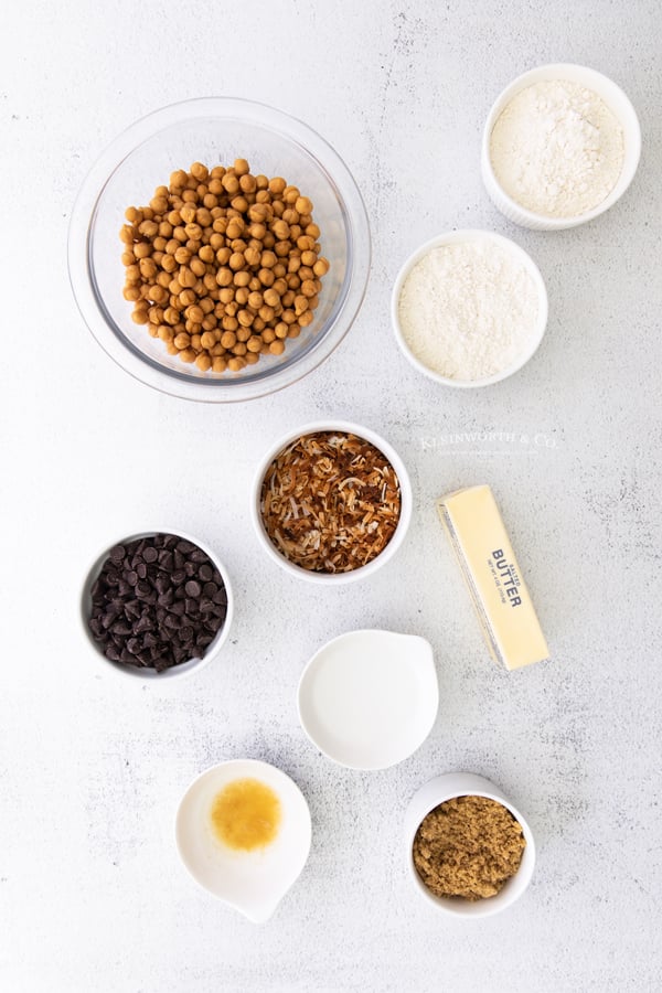 ingredients for Samoa Cookie Bars