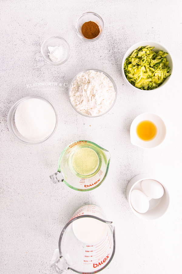 ingredients for Zucchini Cupcakes