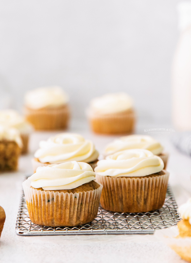 recipe for Zucchini Cupcakes with Cream Cheese Frosting