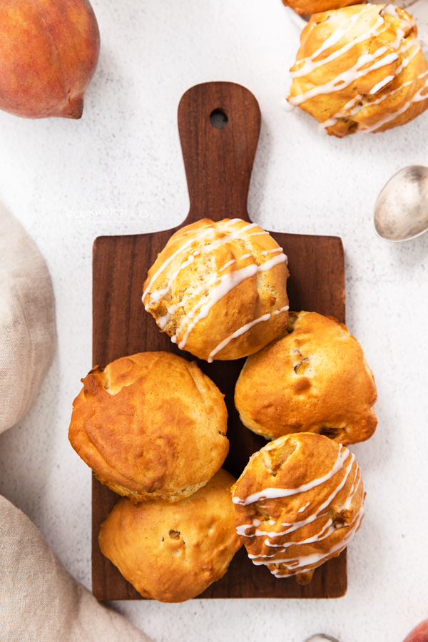 air fried fritters with peaches