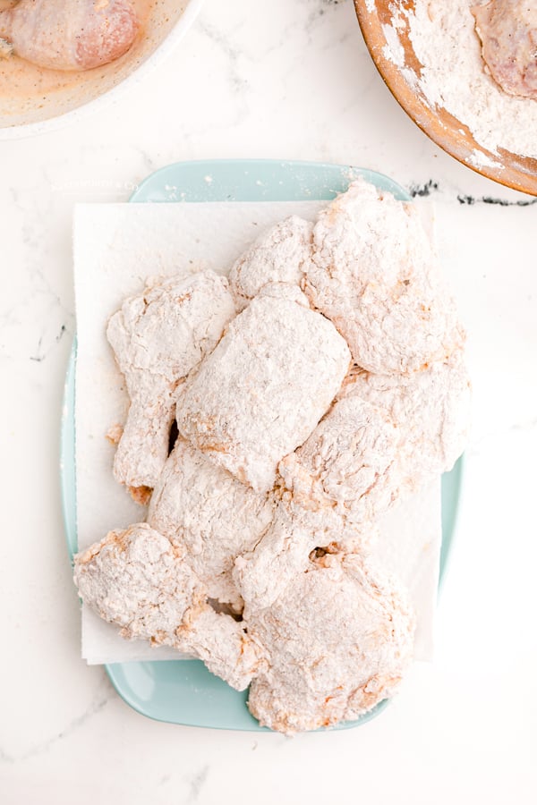 flour coated chicken