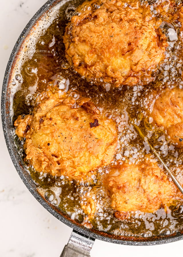 cooking fried chicken