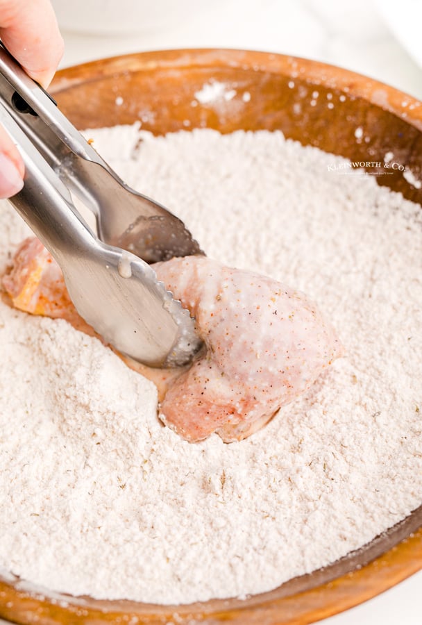 dredge in flour and seasonings