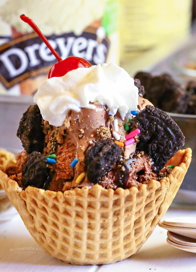 sundae in waffle bowl