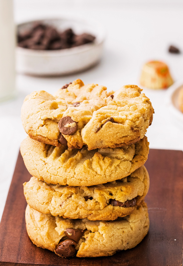 chewy peanut butter stuffed cookies