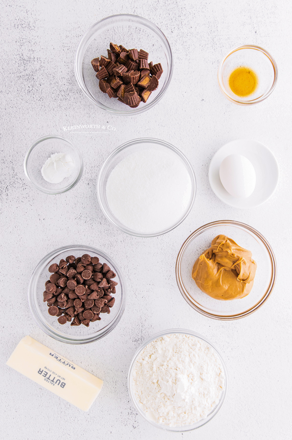 ingredients for Peanut Butter Cup Cookies