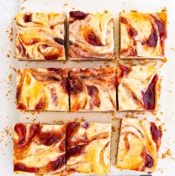 squares of strawberry cheesecake
