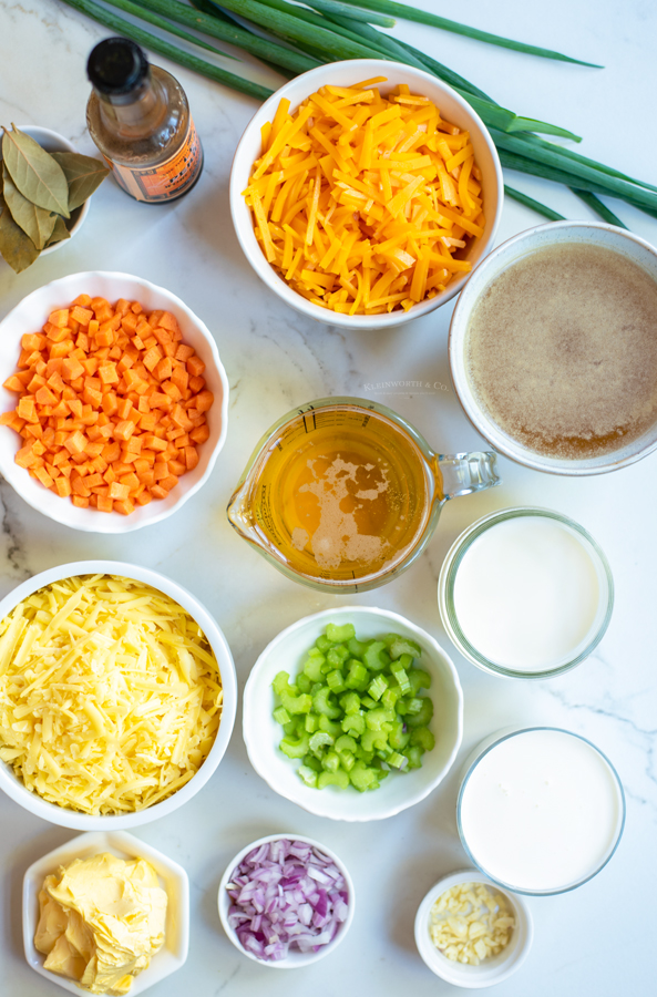 ingredients for Beer Cheese Soup