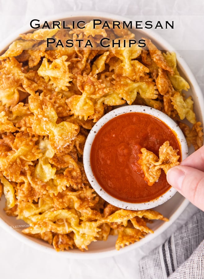 Garlic Parmesan Pasta Chips