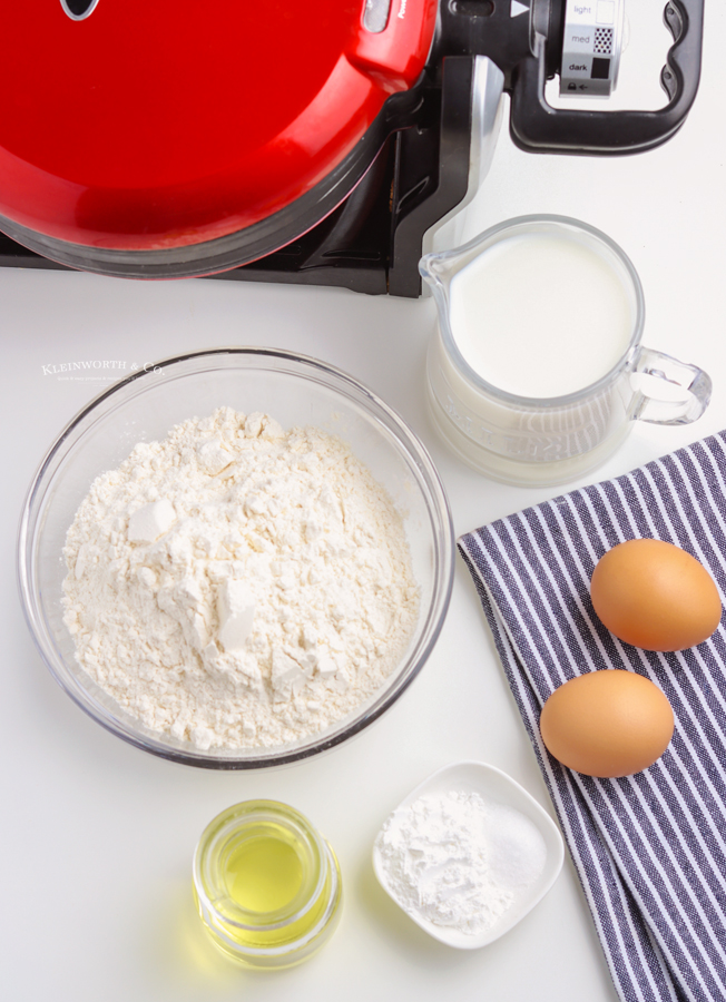 ingredients for Homemade Waffles