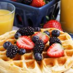 morning food - waffle with berries