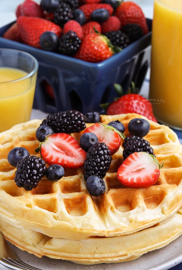 morning food - waffle with berries