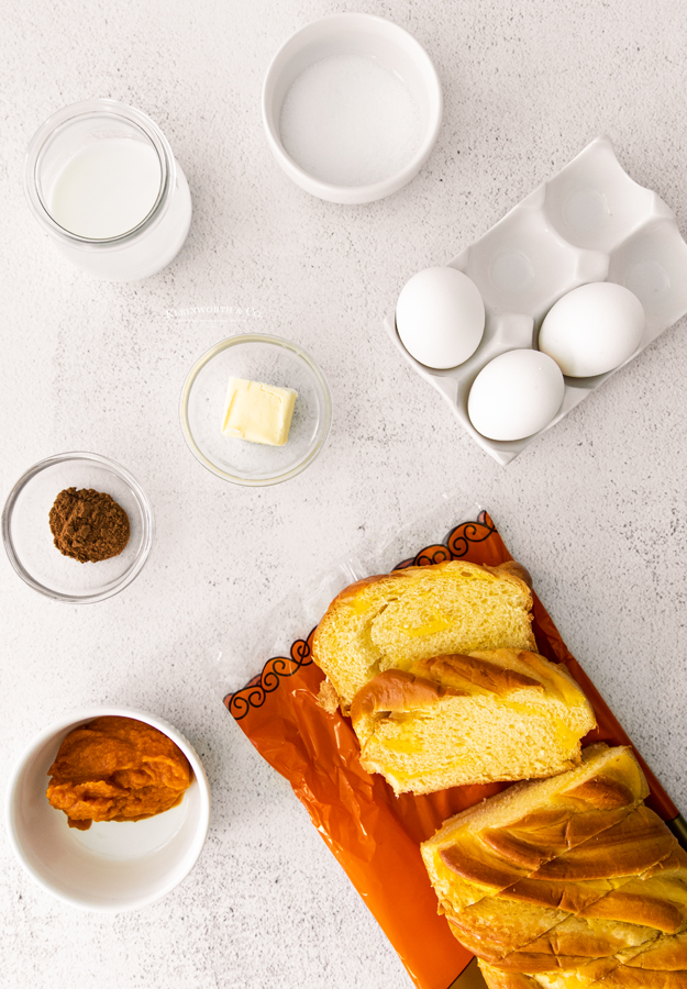 ingredients for Pumpkin French Toast