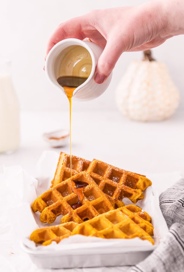 syrup on waffles