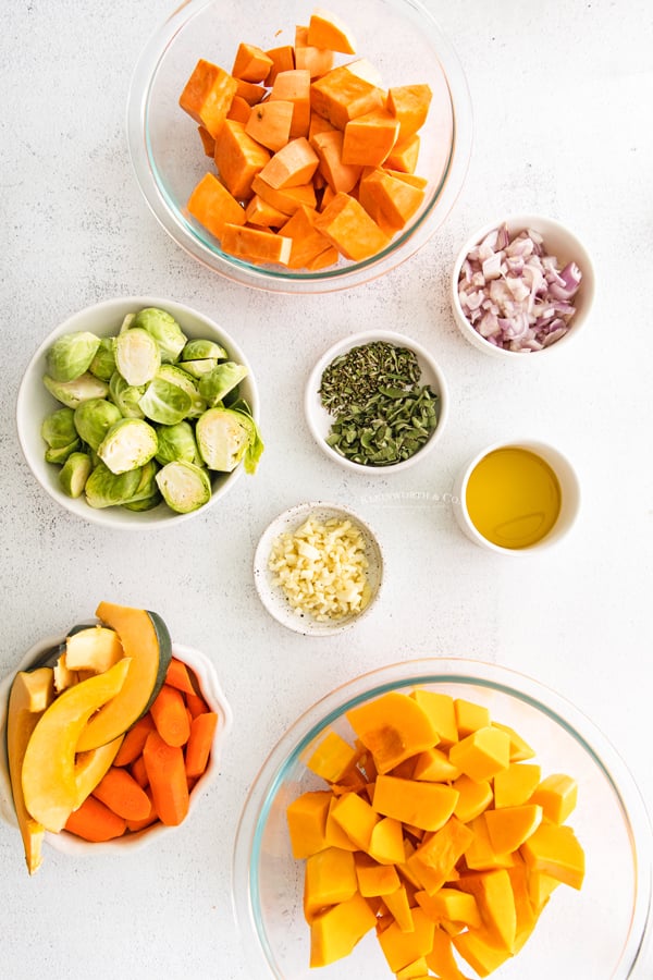 ingredients for Roasted Fall Vegetables