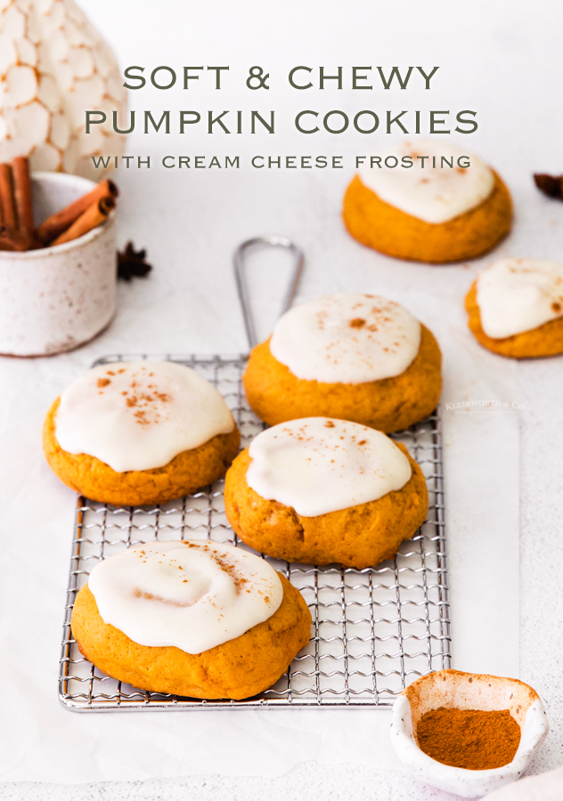 Soft Pumpkin Cookies with Cream Cheese Frosting