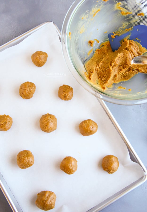 rolled dough for Peanut Butter Cookies