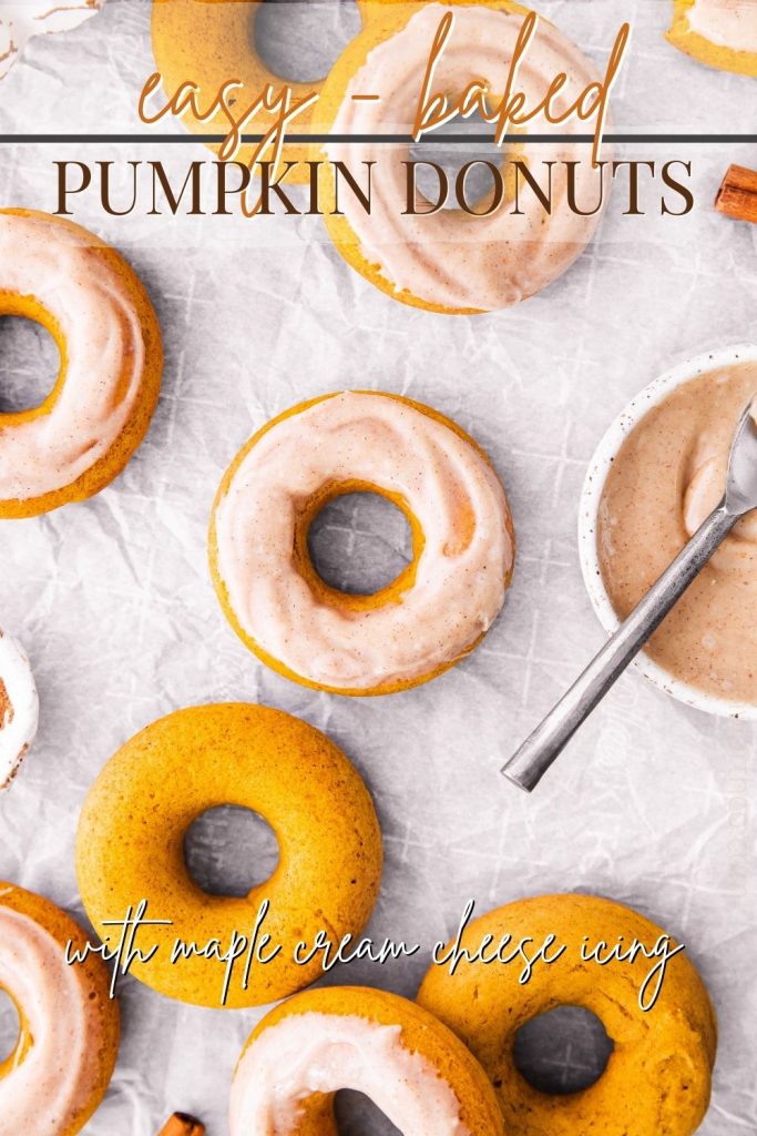 Baked Pumpkin Donuts with Maple Cream Cheese Icing