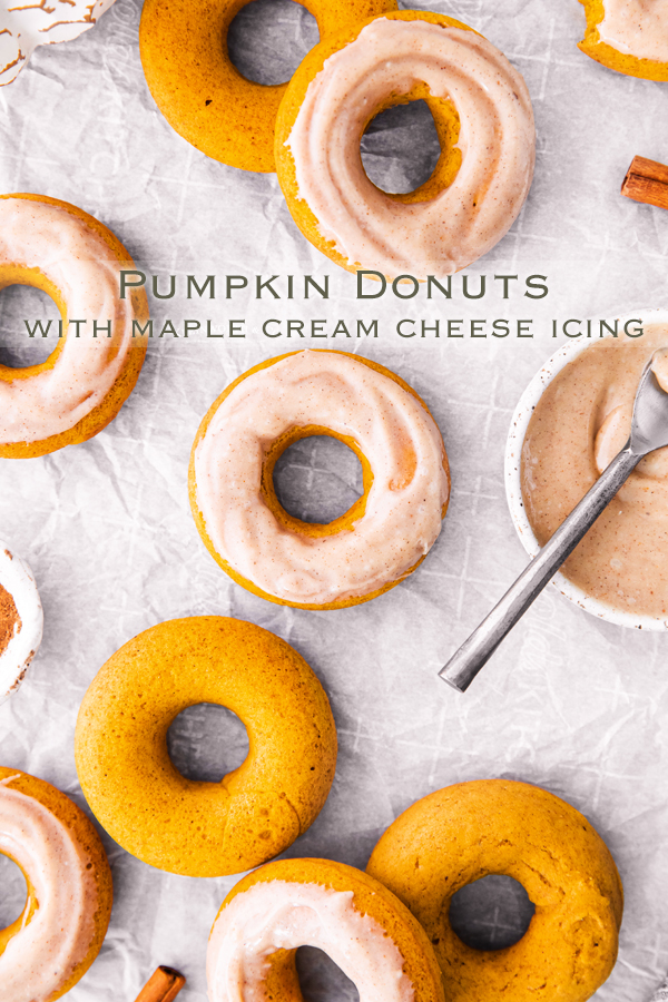 Baked Pumpkin Donuts with Maple Cream Cheese Icing