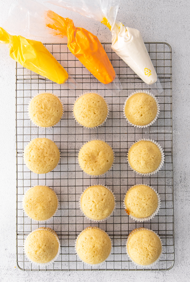 adding candy corn frosting