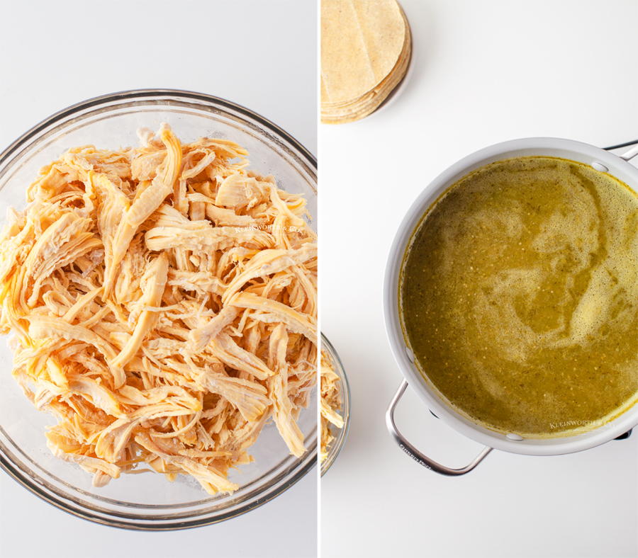 shredded chicken and verde