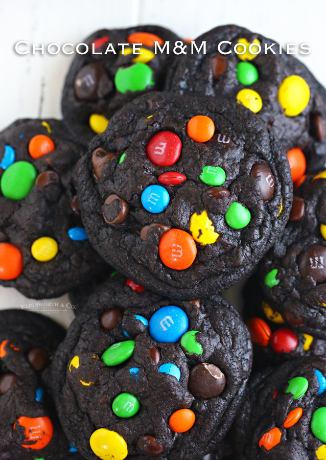 Chocolate Chip M&M Cookies {With Double Chocolate Dhips!}