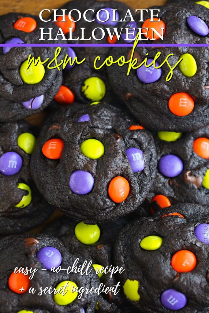 Halloween Chocolate M&M Cookies