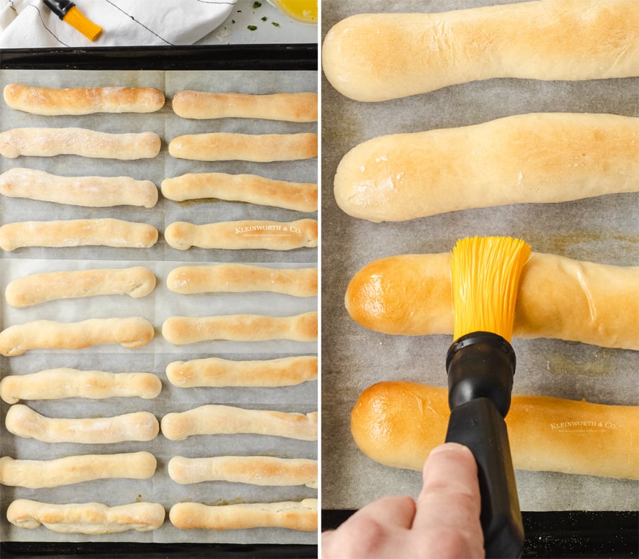 baked breadsticks with butter