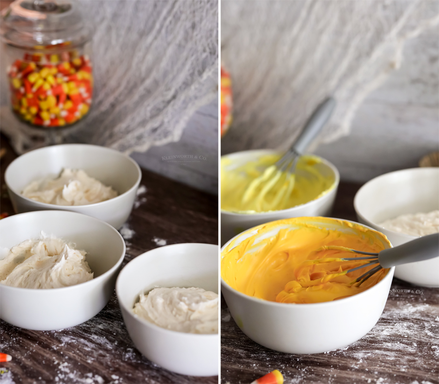 how to make candy corn frosting