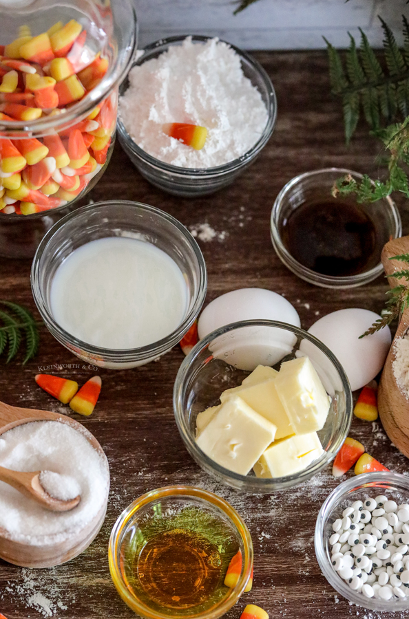 ingredients for Ghost Cupcakes