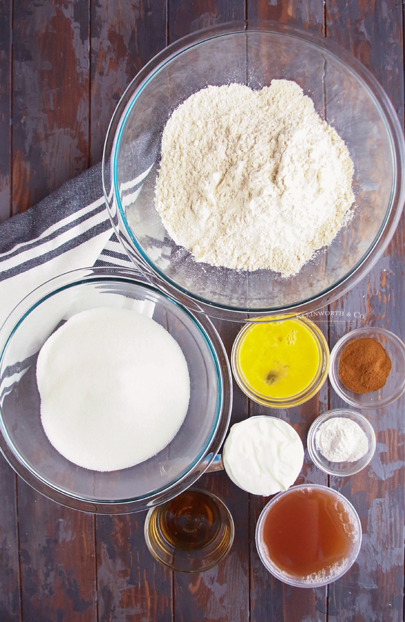 ingredients for Apple Cider Donut Holes