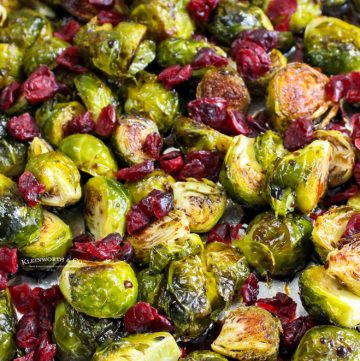 roasted Brussel Sprouts with cranberries