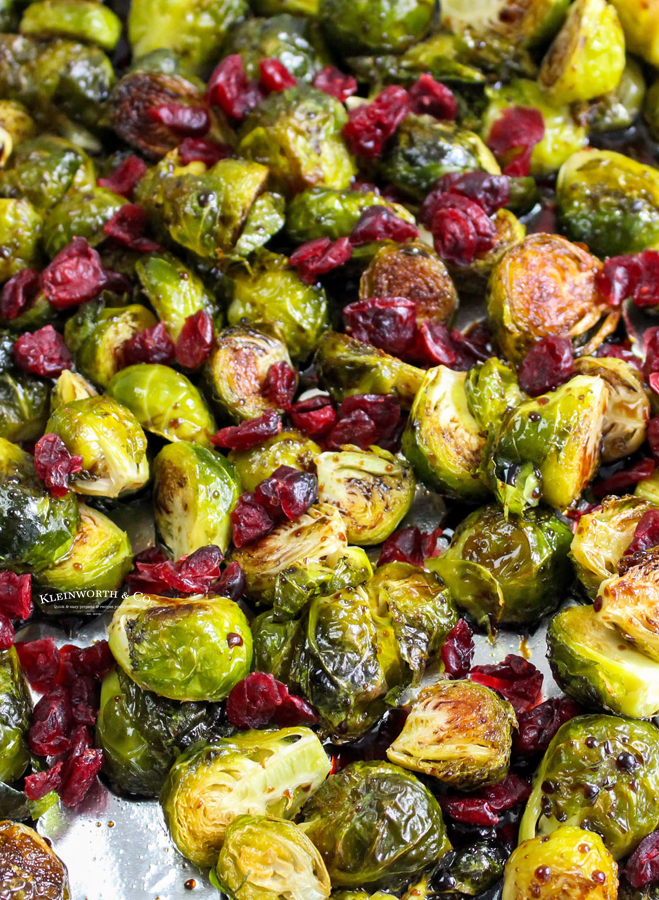 roasted Brussel Sprouts with cranberries