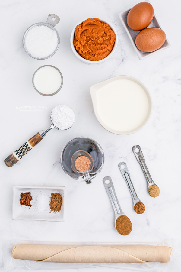 ingredients for Mini Pumpkin Pies