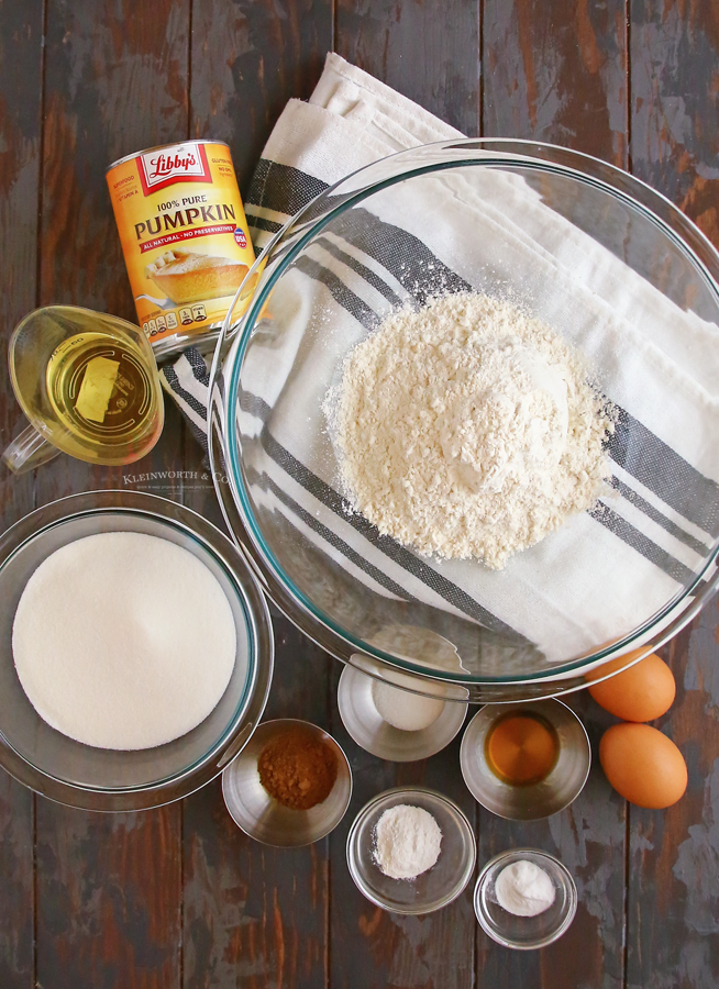 ingredients for Bakery-Style Pumpkin Muffins