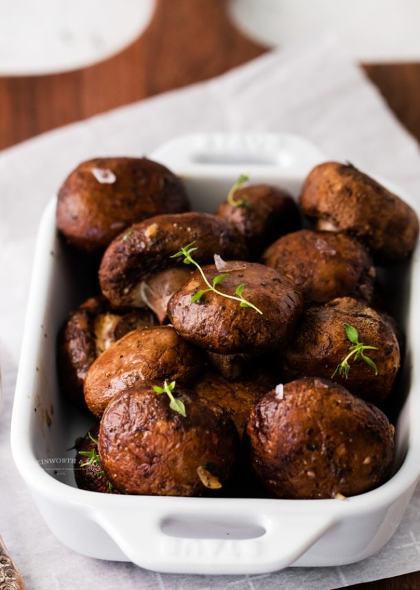 Oven Roasted Mushrooms with Garlic and Thyme - Yummi Haus